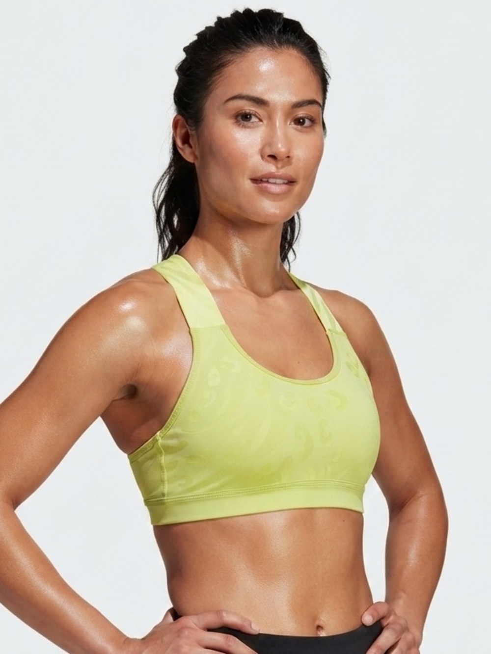 Adidas by Stella McCartney Neon Lime Sports Bra Size XS Animal Print racerback